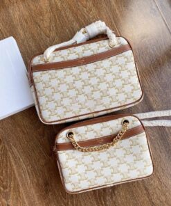 Replica Celine Patapans In Triomphe Canvas and Calfskin White 195452