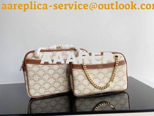 Replica Celine Patapans In Triomphe Canvas and Calfskin White 195452 2