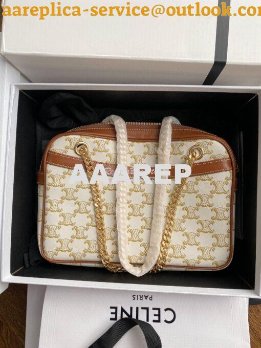 Replica Celine Patapans In Triomphe Canvas and Calfskin White 195452 8