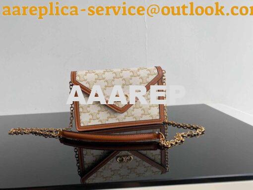 Replica Celine Maillon Triomphe Wallet On Chain in Triomphe Canvas And 6