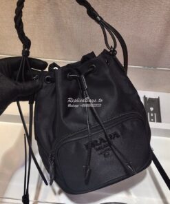 Replica Prada Duet Nylon Shoulder Bag With Braided Trim 1BH038 2