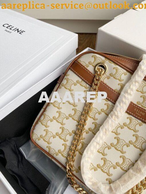 Replica Celine Patapans In Triomphe Canvas and Calfskin White 195452 10