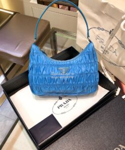 Replica Prada Nylon And Saffiano Leather Mini Bag 1NE204 Periwinkle Bl