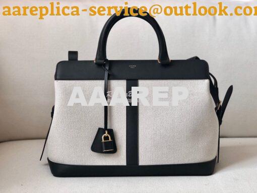 Replica Celine Medium Cabas De France Bag in Textile And Calfskin 1926 4