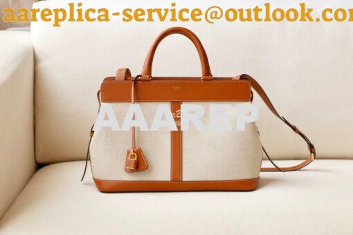 Replica Celine Medium Cabas De France Bag in Textile And Calfskin 1926 4