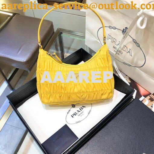 Replica Prada Nylon And Saffiano Leather Mini Bag 1NE204 Yellow 2