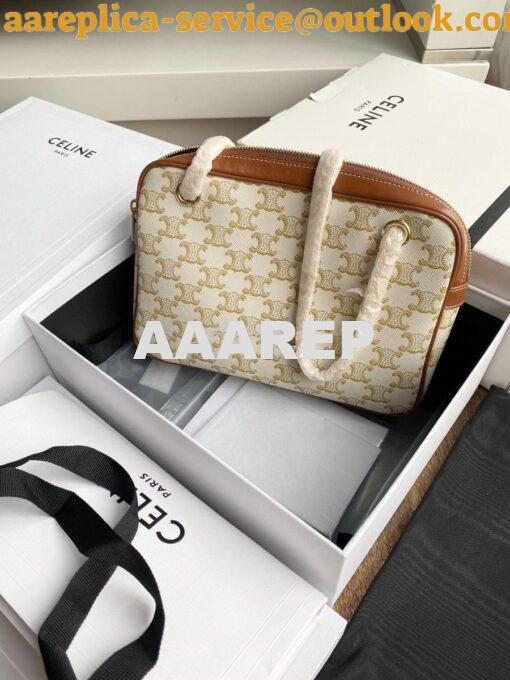 Replica Celine Patapans In Triomphe Canvas and Calfskin White 195452 17