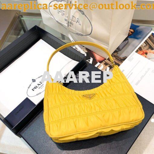 Replica Prada Nylon And Saffiano Leather Mini Bag 1NE204 Yellow 3