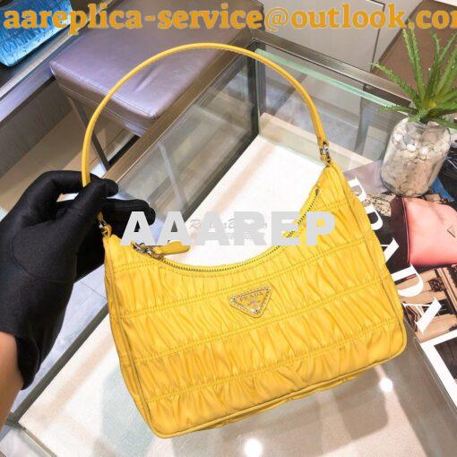 Replica Prada Nylon And Saffiano Leather Mini Bag 1NE204 Yellow 4