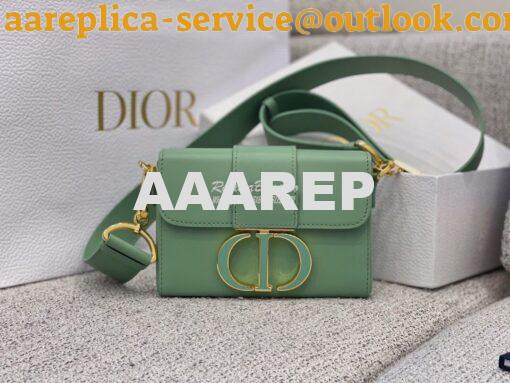 Replica Dior 30 Montaigne Box Bag with Tonal Enamel CD M9204U Mint Gre