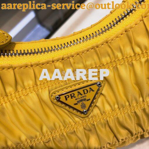 Replica Prada Nylon And Saffiano Leather Mini Bag 1NE204 Yellow 6