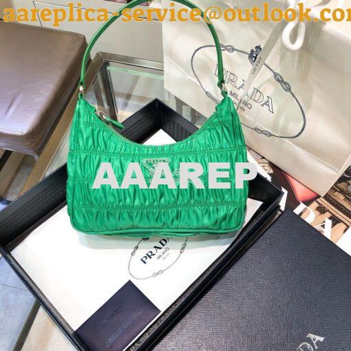 Replica Prada Nylon And Saffiano Leather Mini Bag 1NE204 Green 2