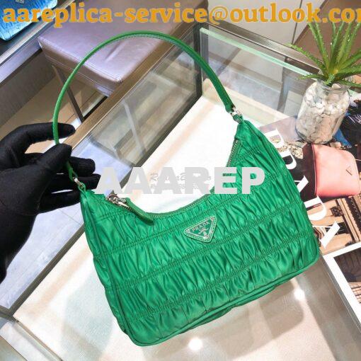 Replica Prada Nylon And Saffiano Leather Mini Bag 1NE204 Green 3