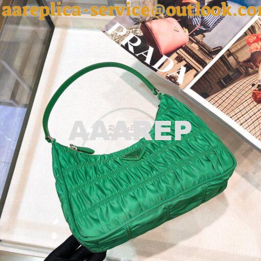 Replica Prada Nylon And Saffiano Leather Mini Bag 1NE204 Green 4