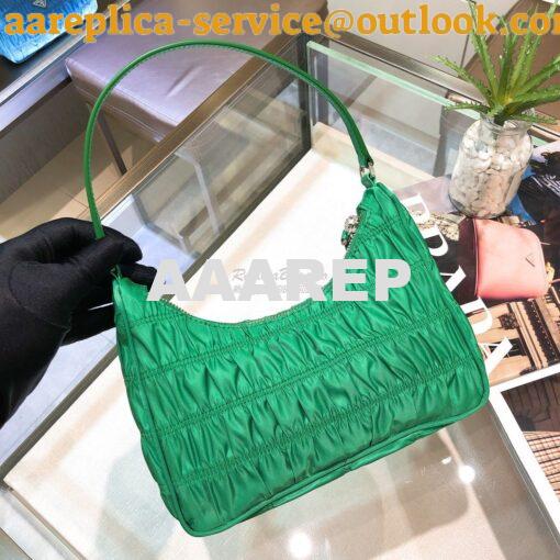 Replica Prada Nylon And Saffiano Leather Mini Bag 1NE204 Green 6