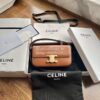 Replica Celine Triomphe Shoulder Bag In Shiny Calfskin 194143 Black 12