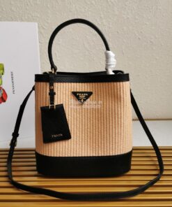 Replica Prada Panier Medium Straw Bag 1ba212 Black