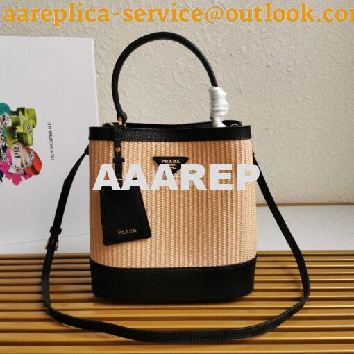 Replica Prada Panier Medium Straw Bag 1ba212 Black