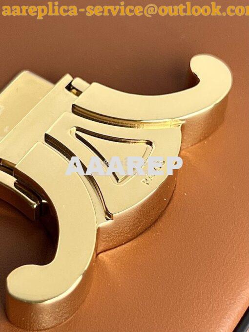 Replica Celine Triomphe Shoulder Bag In Shiny Calfskin 194143 Tan 9