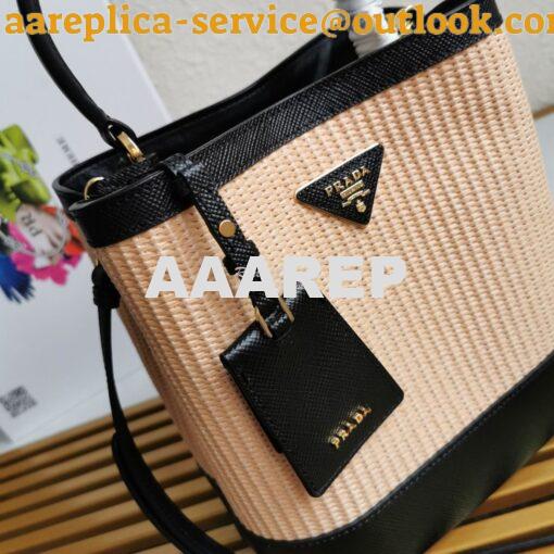 Replica Prada Panier Medium Straw Bag 1ba212 Black 3