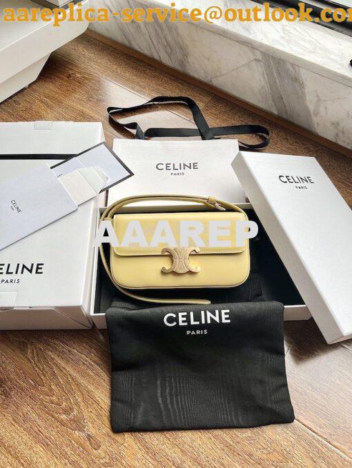 Replica Celine Triomphe Shoulder Bag In Shiny Calfskin 194143 Yellow