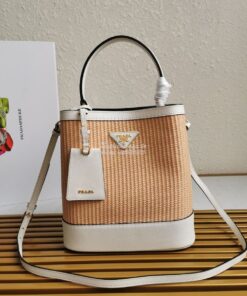 Replica Prada Panier Medium Straw Bag 1ba212 White