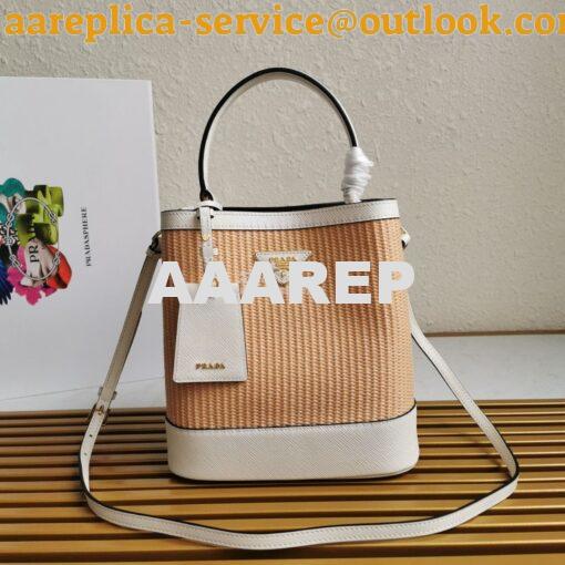 Replica Prada Panier Medium Straw Bag 1ba212 White