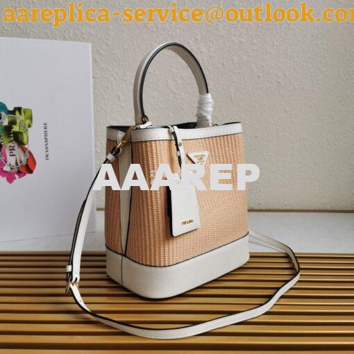 Replica Prada Panier Medium Straw Bag 1ba212 White 2