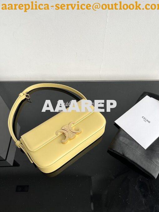 Replica Celine Triomphe Shoulder Bag In Shiny Calfskin 194143 Yellow 4