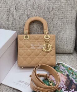 Replica Dior My ABCdior Lady Dior Bag in Patent Calfskin M0538 Beige 2