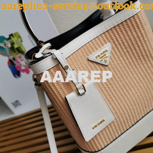 Replica Prada Panier Medium Straw Bag 1ba212 White 4