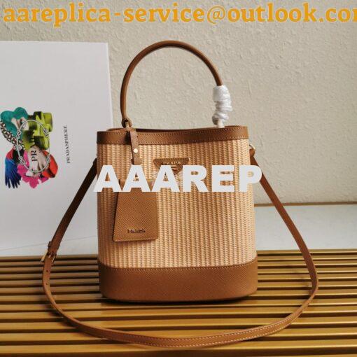 Replica Prada Panier Medium Straw Bag 1ba212 Cognac