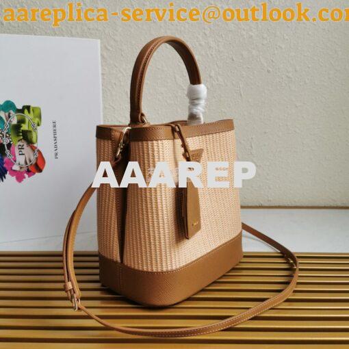 Replica Prada Panier Medium Straw Bag 1ba212 Cognac 2