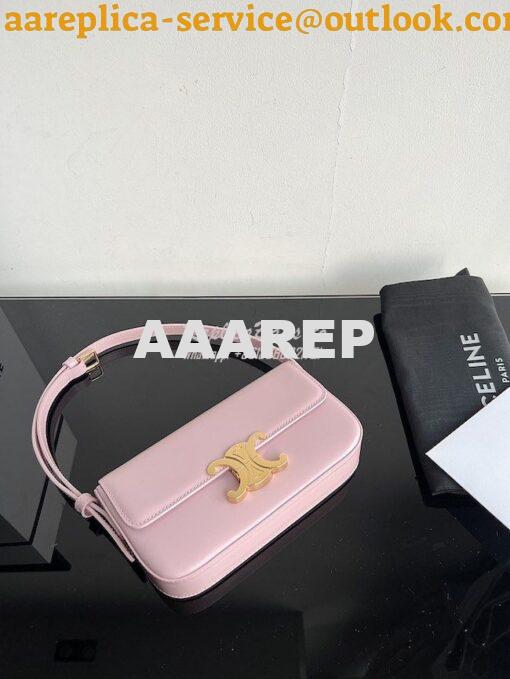 Replica Celine Triomphe Shoulder Bag In Shiny Calfskin 194143 Rose Qua 4