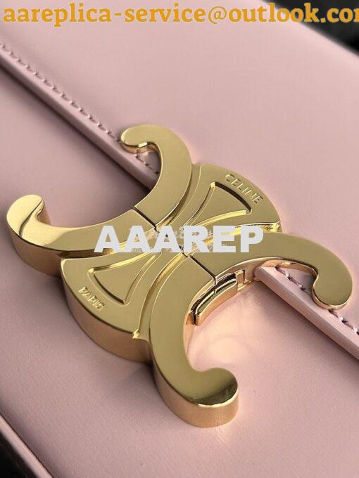 Replica Celine Triomphe Shoulder Bag In Shiny Calfskin 194143 Rose Qua 6