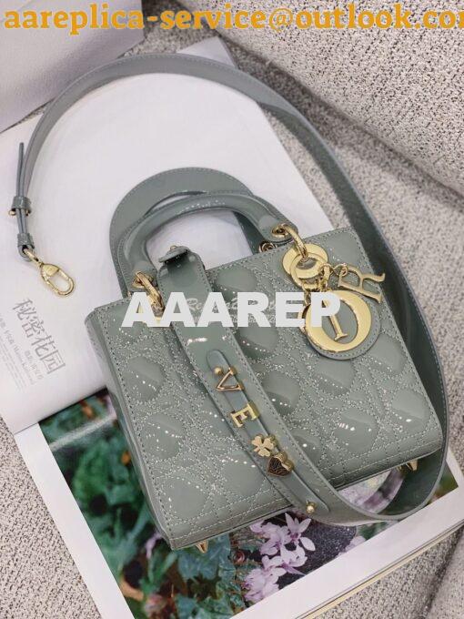 Replica Dior My ABCdior Lady Dior Bag in Patent Calfskin M0538 Stone G 3