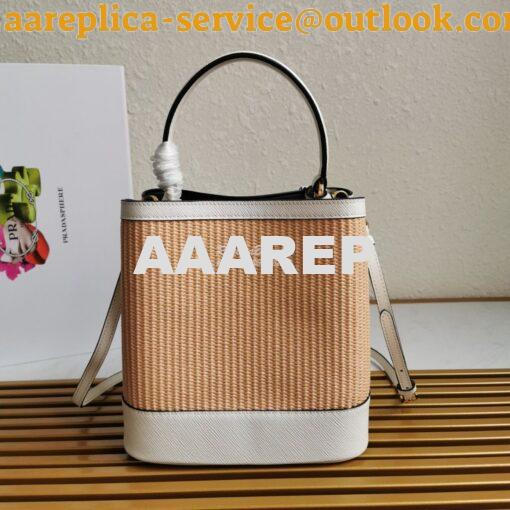 Replica Prada Panier Medium Straw Bag 1ba212 White 8