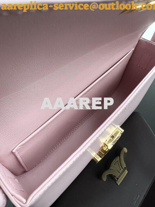 Replica Celine Triomphe Shoulder Bag In Shiny Calfskin 194143 Rose Qua 10