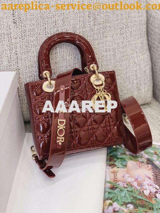 Replica Dior My ABCdior Lady Dior Bag in Patent Calfskin M0538 Claret