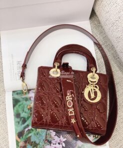 Replica Dior My ABCdior Lady Dior Bag in Patent Calfskin M0538 Claret 2