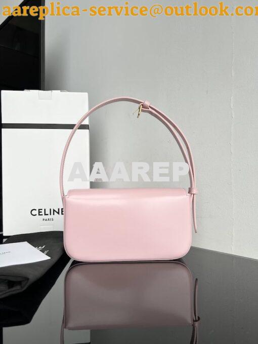 Replica Celine Triomphe Shoulder Bag In Shiny Calfskin 194143 Rose Qua 15