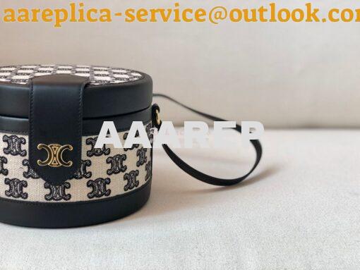 Replica Celine Medium Tambour Bag in Textile With Triomphe Embroidery 7