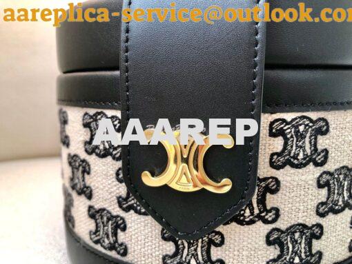 Replica Celine Medium Tambour Bag in Textile With Triomphe Embroidery 8