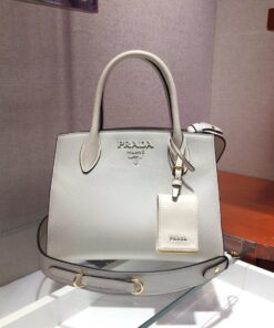 Replica Prada Monochrome Saffiano leather bag 1ba156 White