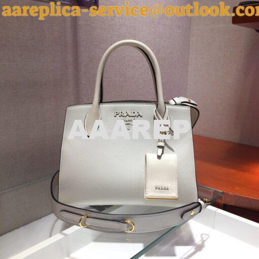 Replica Prada Monochrome Saffiano leather bag 1ba156 White