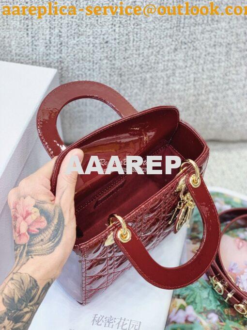 Replica Dior My ABCdior Lady Dior Bag in Patent Calfskin M0538 Claret 10