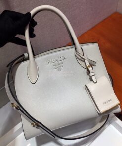 Replica Prada Monochrome Saffiano leather bag 1ba156 White 2