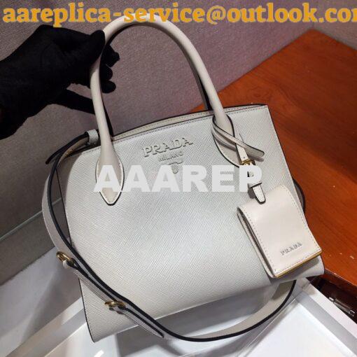 Replica Prada Monochrome Saffiano leather bag 1ba156 White 2