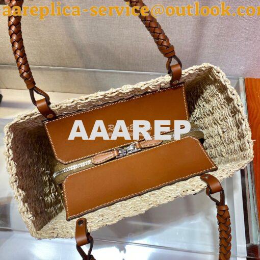 Replica Prada Corn Husk and Leather Tote 1BG336 4