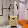 Replica Prada Corn Husk and Leather Tote 1BG327 10